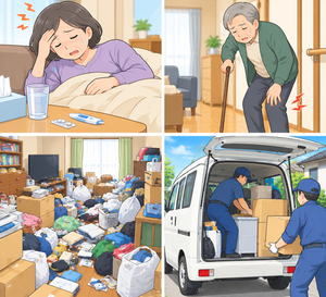 体調悪い　腰悪い　部屋　荷物